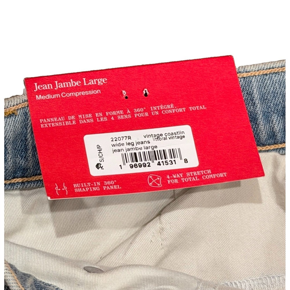 SPANX SPANXshape Authentic 360 Wide Leg Jeans Size SMALL Vintage Coastline Blue - Picture 6 of 12